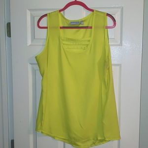 Harper & Liv brand bright yellow sleeveless blouse, 1X